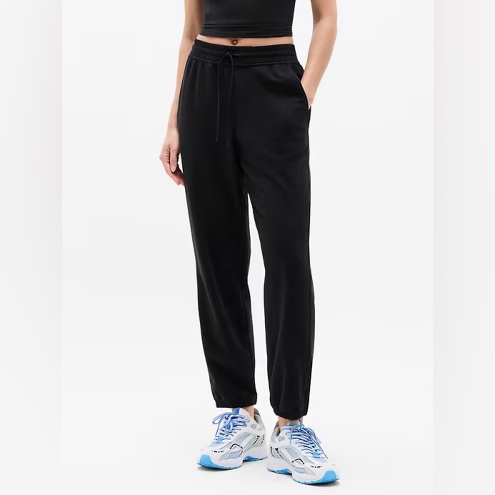 Athleta Retro terry Midrise Jogger - Black - Large